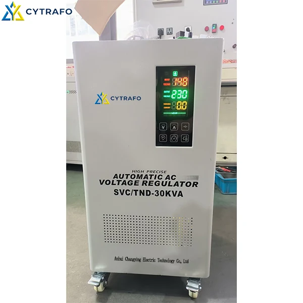 SVC/TND 20–30kVA 220V Single-Phase Servo Voltage Stabilizer Internal structure and production inspection